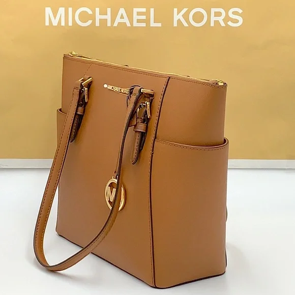 MICHAEL KORS Charlotte Large Leather Top-Zip Tote - Picture 3 of 16